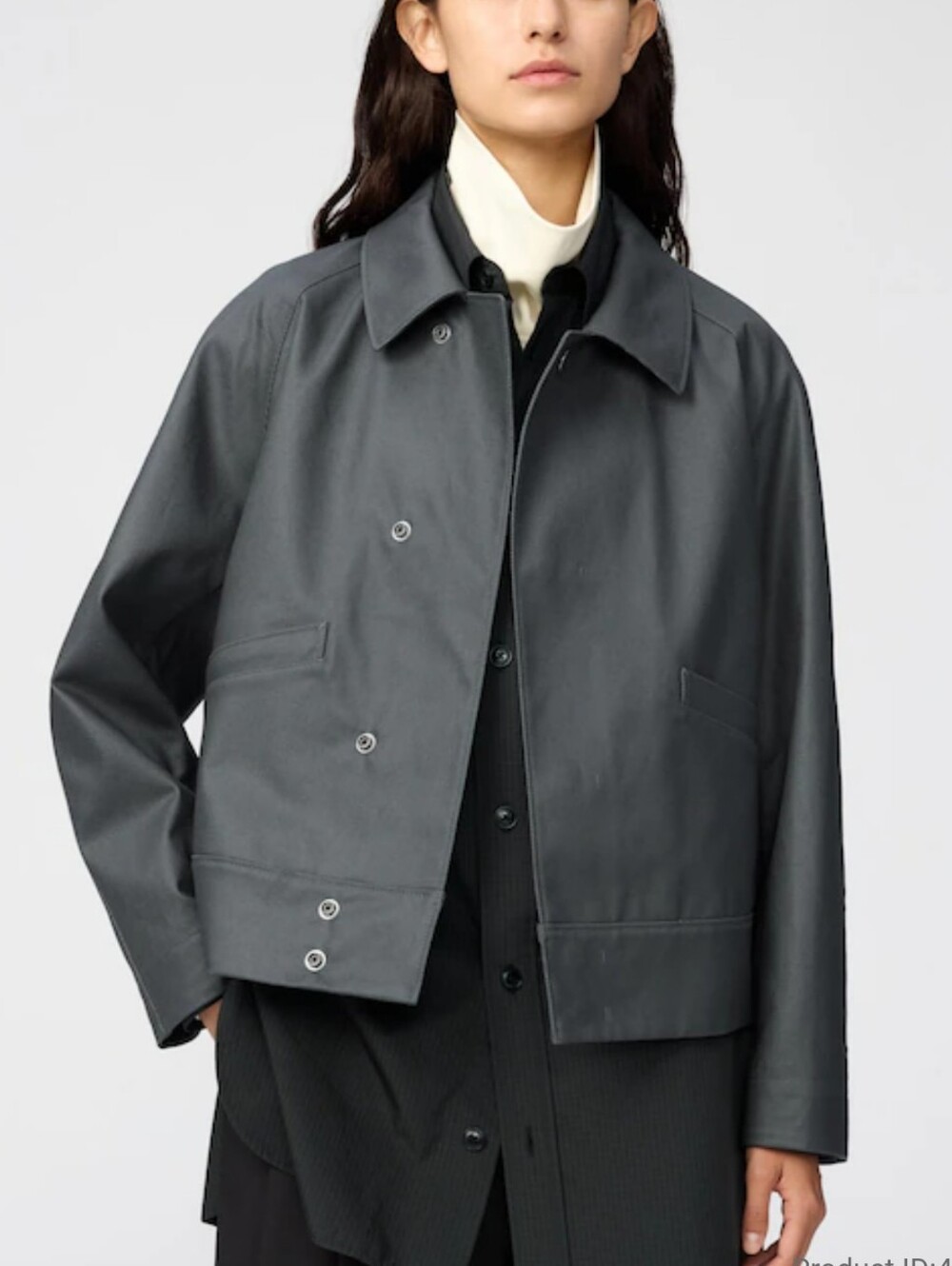 Uniqlo Coated Blouson Jacket Minimalist Biker Refined Modern L